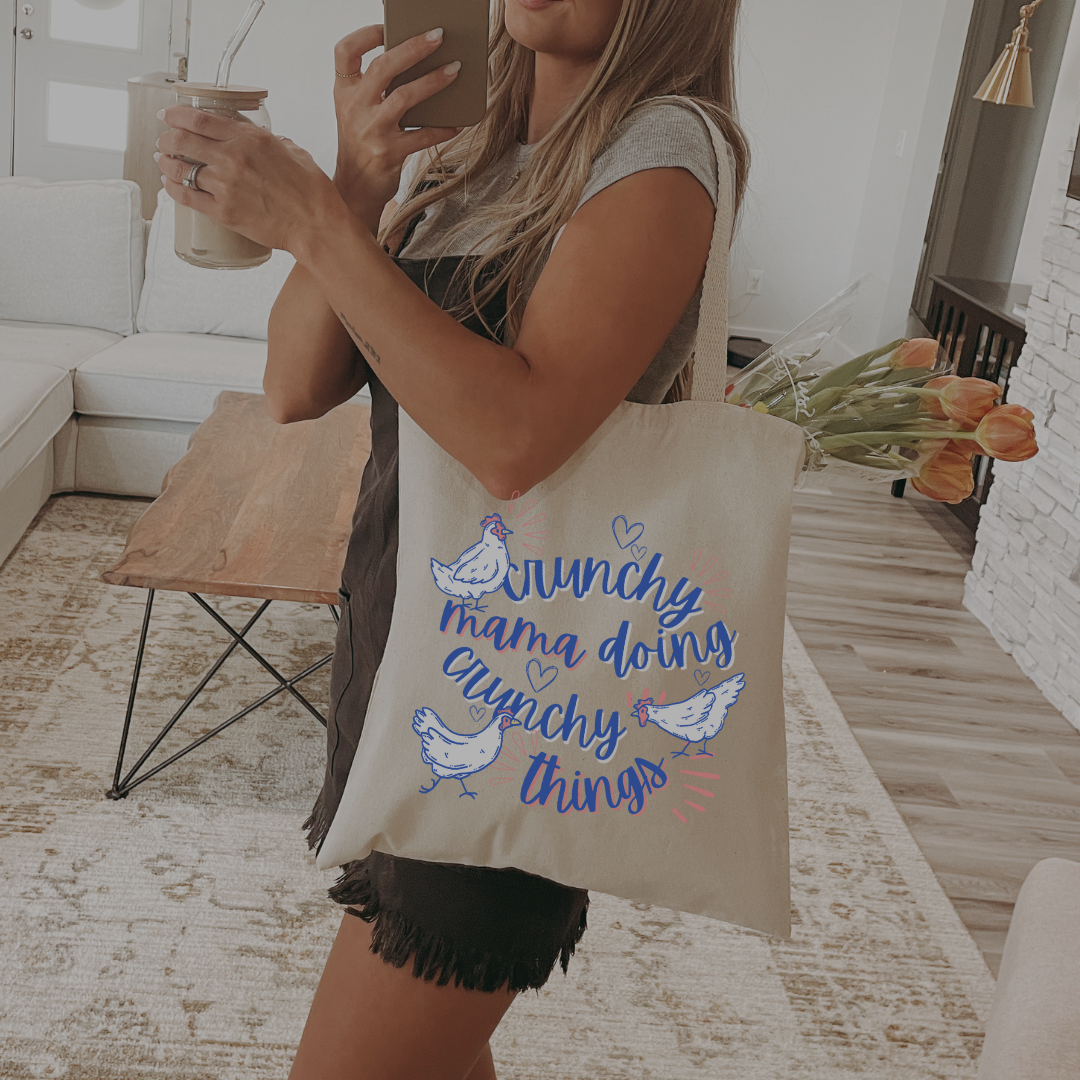 Women's Tote Bag- Crunchy Mama Doing Crunchy Things